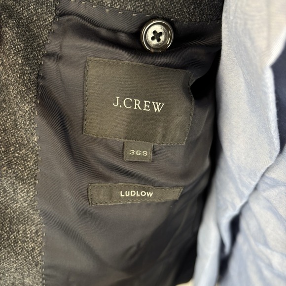 J. CREW Ludlow Moon Grey Tweed Men's Formal Work Suit Jacket 36R & Pants 31 X 32 - Picture 6 of 16